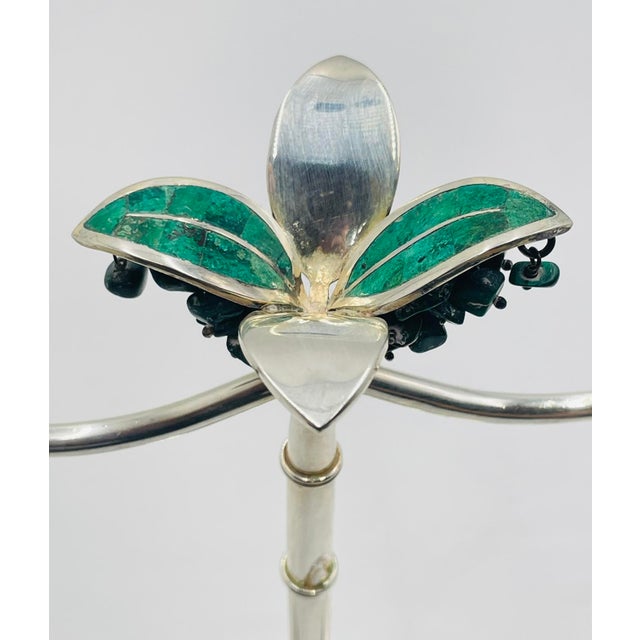 Rare Emilia Castillo Silver-Plated Malachite Jewelry Holder, Mexico, 1980s For Sale - Image 15 of 18