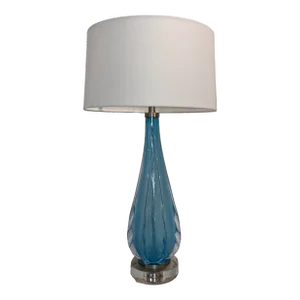 Murano Style Blue Art Glass Table Lamp