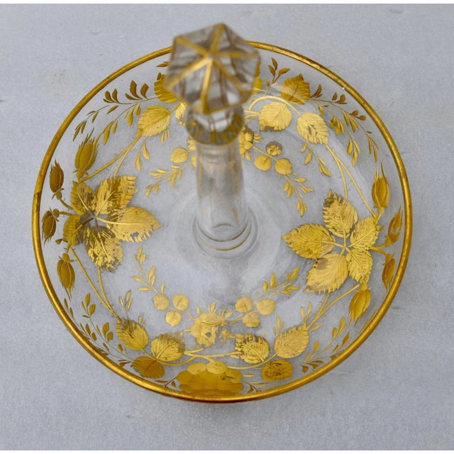 Vintage Moser Style Candy Dish W/Gold Details For Sale In Philadelphia - Image 6 of 13