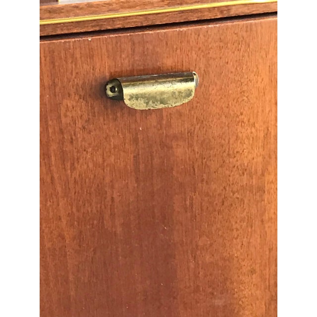 Wood Art Deco Style Walnut Drinks Cabinet with Lamp, 1950s For Sale - Image 7 of 12