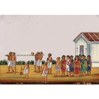 Indian Company School, Funeral of a Native, 1800s, Gouache on Paper For Sale