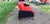 Vintage sofa in red and black fabric, iron frame, 140cm bed, with mattress, removable cover, 3 positions: standard, semi-...