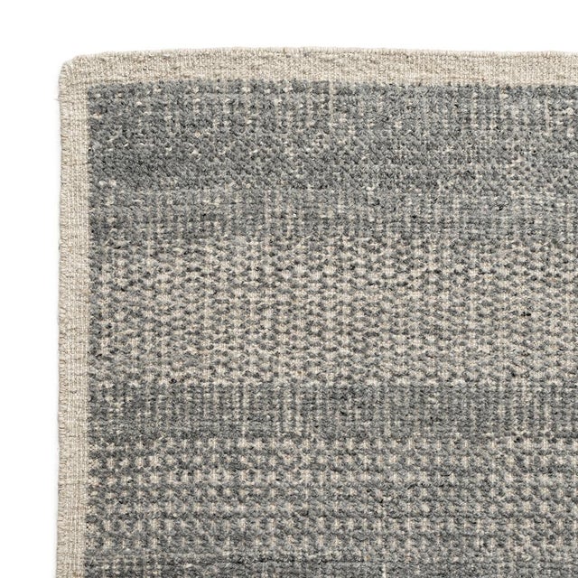 Gray Zoe Rose Grass Modern Wool Gray-Ivory Hand Woven Rug 12ft X 15ft For Sale - Image 8 of 8