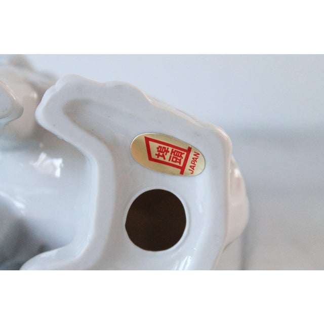 Vintage White Ceramic Foo Dog Figure For Sale - Image 9 of 9