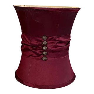 Vintage Romantic Victorian Style Burgundy Lamp Shade For Sale