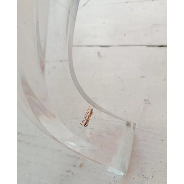 Large Vintage Postmodern Bench with Curved Acrylic Glass Legs by Shlomi Haziza, USA, 1980s For Sale - Image 6 of 9