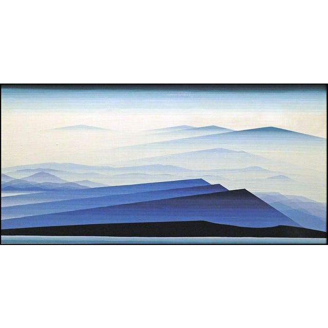 Untitled by Eyvind Earle Original Oil Painting on Panel Hand Signed by the Artist Framed Size: 23" x 41" Image Size: 17" x...