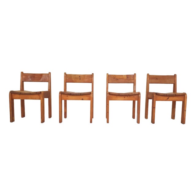 Dining Chairs attributed to Ate van Apeldoorn for Houtwerk Hattem, Netherlands, 1970s, Set of 4 For Sale