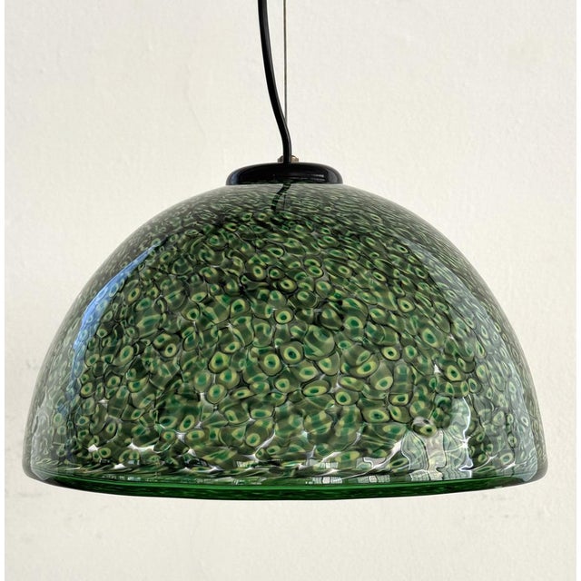 Glass Italian Green Neverrino Pendant Light by Gae Aulenti for Vistosi, 1970s For Sale - Image 7 of 18
