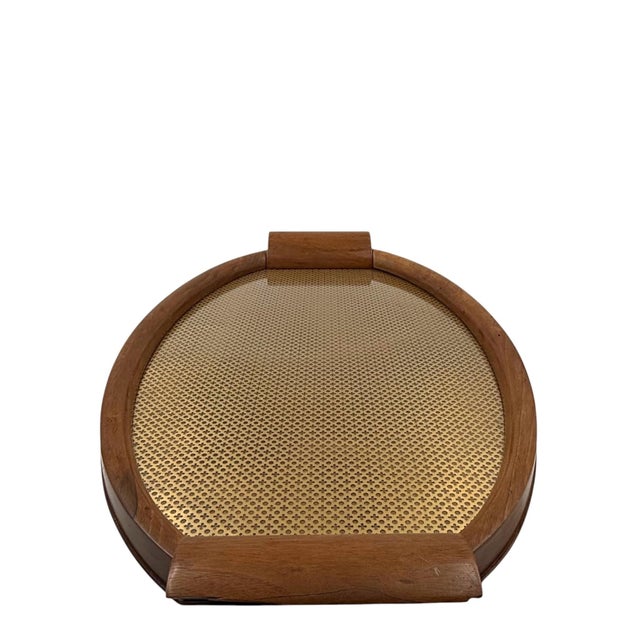 Mid-Century Wood and Brass Tray, Italy 1950s For Sale - Image 9 of 12