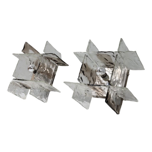 Murano Glass Sconces from Mazzega, 1960s, Set of 2 For Sale