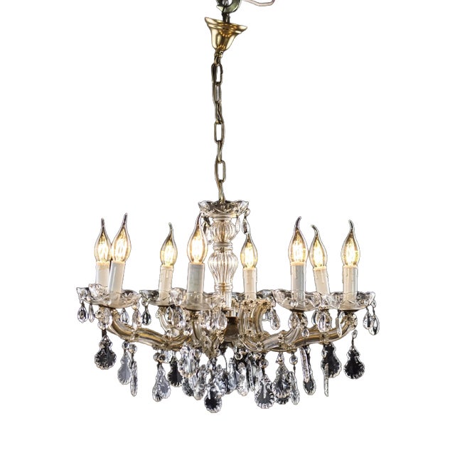 8-Arm Chandelier with Trimmings For Sale
