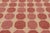This custom oversized 8x10 Scandinavian rug showcases a refined geometric design in bold rust-red and soft beige....
