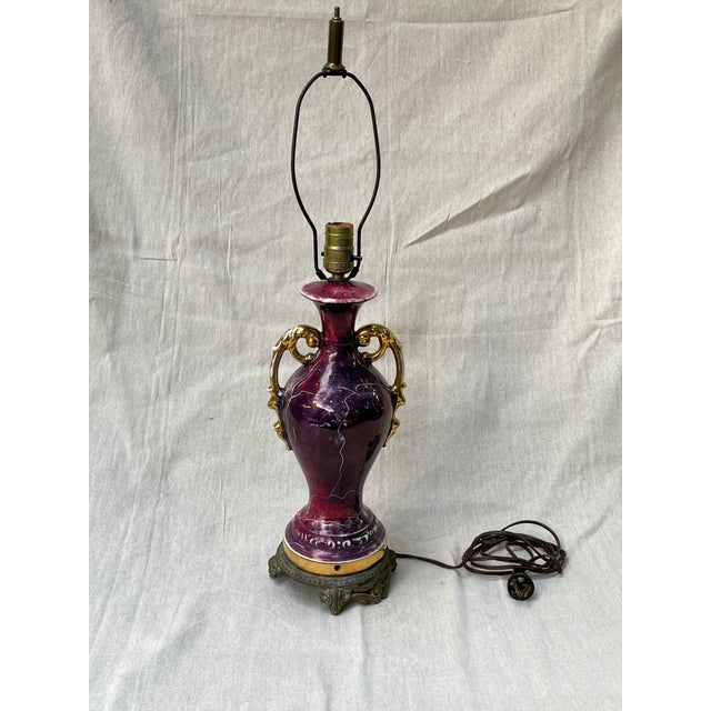 Victorian Mid 20th Century George and Martha Washington Porcelain Urn Table Lamp Base For Sale - Image 3 of 8