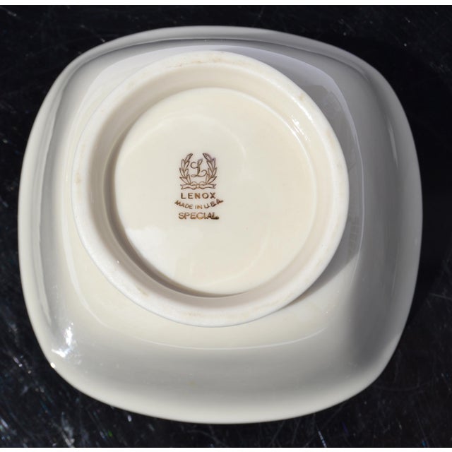 Vintage Square Lenox Special Nut Dish Fine Bone China Porcelain Bowl 24k Gold Trademark For Sale - Image 13 of 14