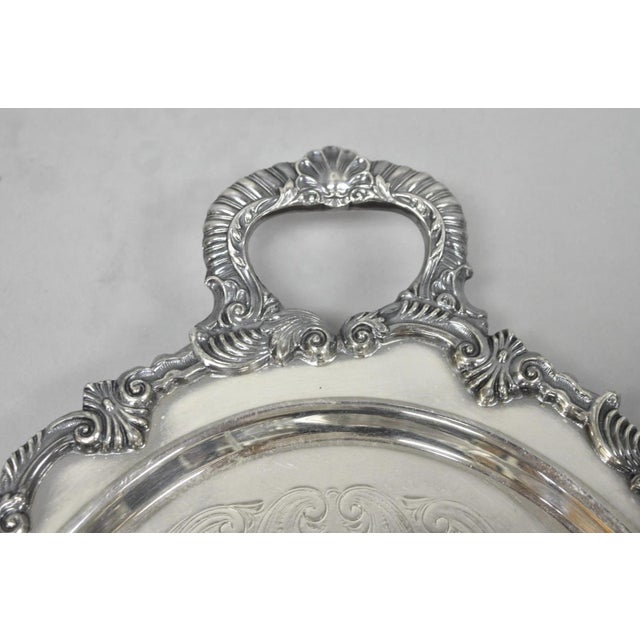 Vintage Sheffield Victorian Silver Plated Oval Platter Tray 25th Anniversary For Sale - Image 15 of 18