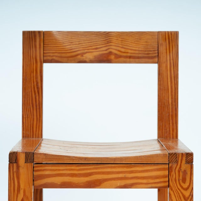 Vintage Pine Dining Chairs with Visible Joints, 1960s, Set of 4 For Sale - Image 10 of 17