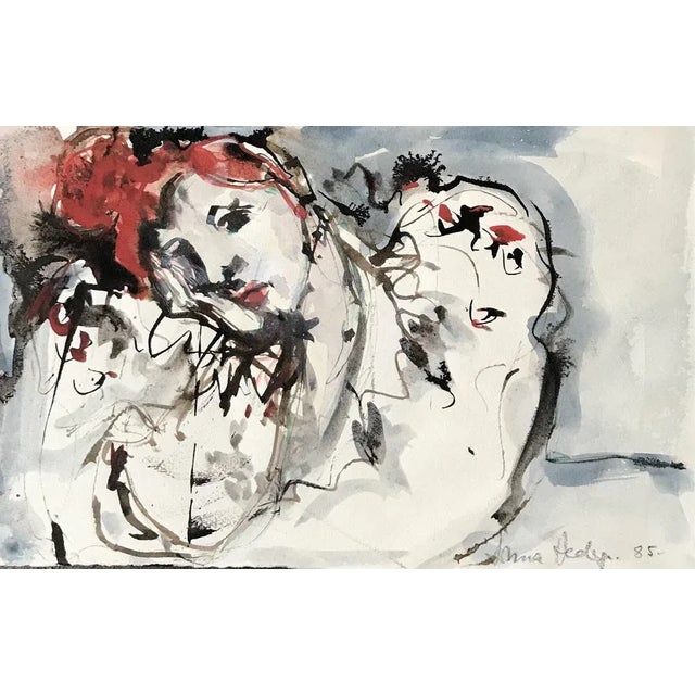 Irma Hediger, Pensée, 1985, Watercolor on Paper For Sale - Image 6 of 6