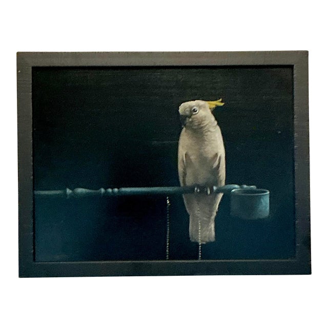 Vintage Boho Original Egg Tempera Painting on Board For Sale