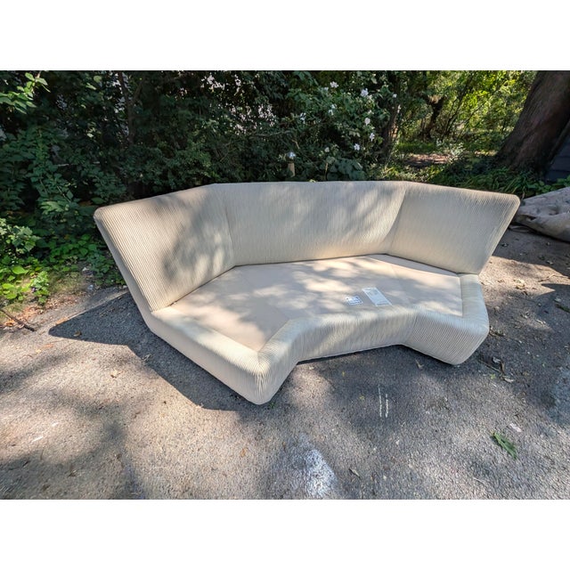 Off-white 1990s Baker Furniture 2 Piece Sectional With Ottoman For Sale - Image 8 of 13