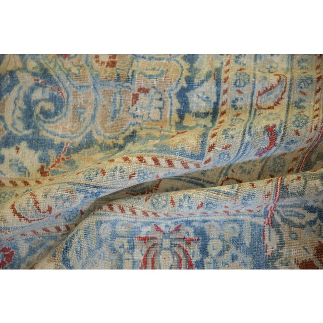 1940s 1940s Vintage Persian Meshed Lace Medallion Wool Carpet For Sale - Image 5 of 12