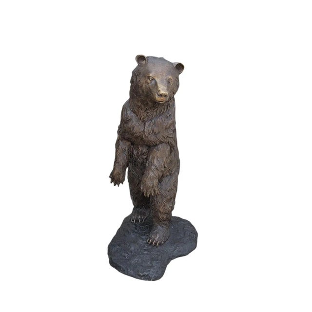 Impressive life-size bronze sculpture of a bear, cast in Naples, Italy, during the 20th century. This striking piece is...