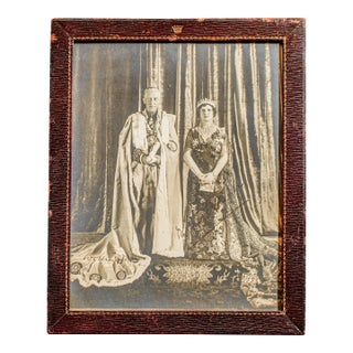 Rare Signed Presentation Photograph Portrait Viceroy of India Antique Leather Frame Home Decor Collectible For Sale