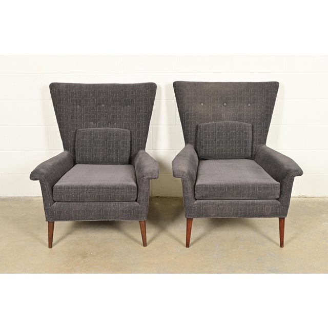 Mid-Century Modern Paul McCobb Planner Group Mid-Century Modern Upholstered Lounge Chairs, Pair For Sale - Image 3 of 8