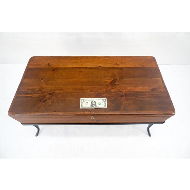 Vintage Hope Chest Storage Box on Metal Frame Box For Sale - Image 12 of 15