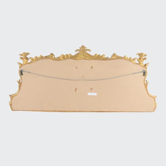 Gold Large 58" French Louis XIV Foliate Carved Gilt Wood Triptych Mantle Mirror C1890 For Sale - Image 8 of 8