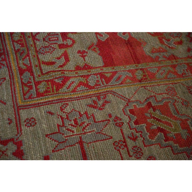 Red 1920s Vintage Turkish Oushak Shadow Medallion Wool Carpet For Sale - Image 8 of 18