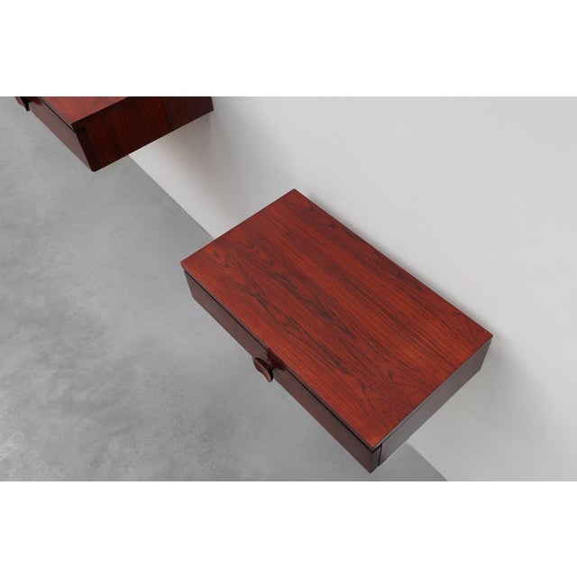 Mid-Century Modern Danish Wall-Mounted Nightstands in Walnut, 1960s, Set of 2 For Sale - Image 13 of 15