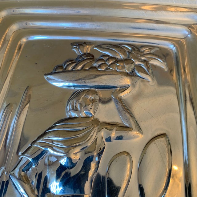 Art Deco Style Plate With Handmade Bucolic Subject For Sale - Image 4 of 6