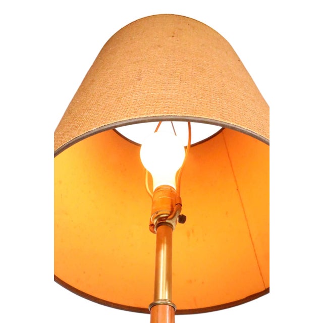 Mid 20th Century Mid Century Table Lamps With Original Burlap Shades - a Pair For Sale - Image 9 of 10