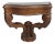 Vintage Maitland Smith Stone-Top Table // Tesselated Black Granite and Limestone // Carved Demilune // Wall-Mount Table For Sale