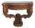 Vintage Maitland Smith stone-top table // tesselated black granite and limestone // carved demilune // wall-mount table // no free shipping For Sale