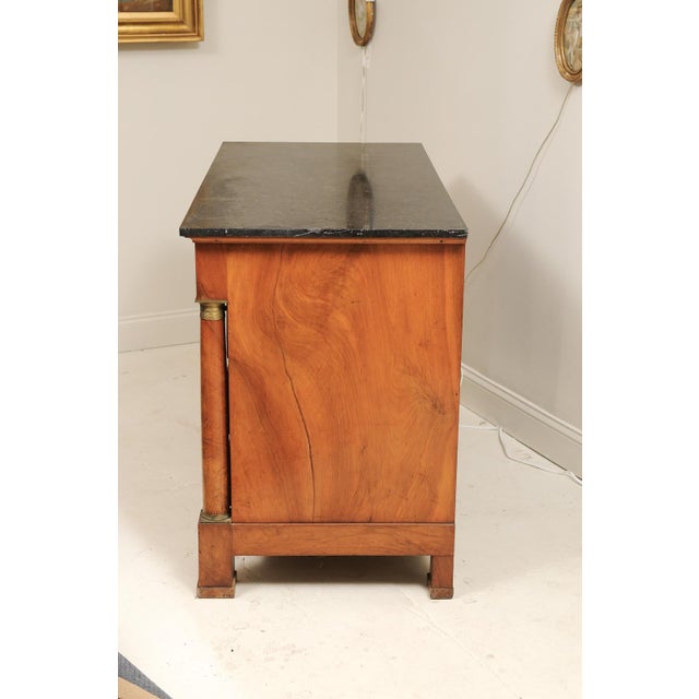 19th C. Empire Walnut Commode With Black Marble Top For Sale - Image 9 of 13