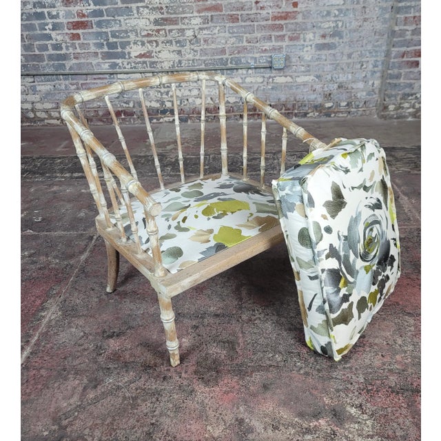 Brown Gina Berschneider Faux Bamboo Tub Arm Chair For Sale - Image 8 of 10