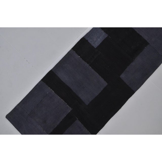 1960s Dark Grey Vintage Hemp Runner For Sale - Image 5 of 9