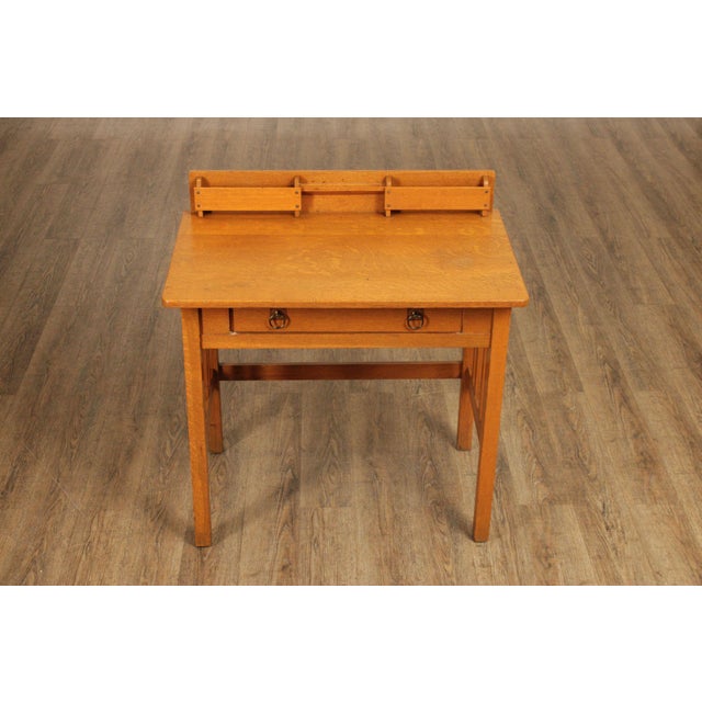 Stickley Brothers Antique Mission Oak Postcard Writing Desk For Sale - Image 12 of 12
