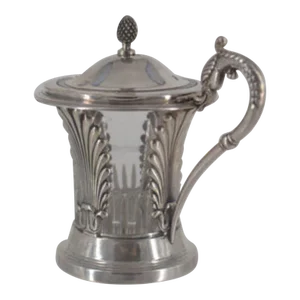 Mid 20th Century Sterling Silver and Crystal Sauce/Sugar Carafe