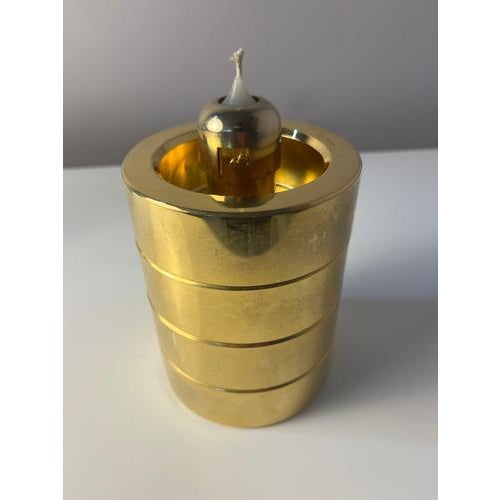 Metal Brass and Smoked Glass Candlestick from Föhl For Sale - Image 7 of 11