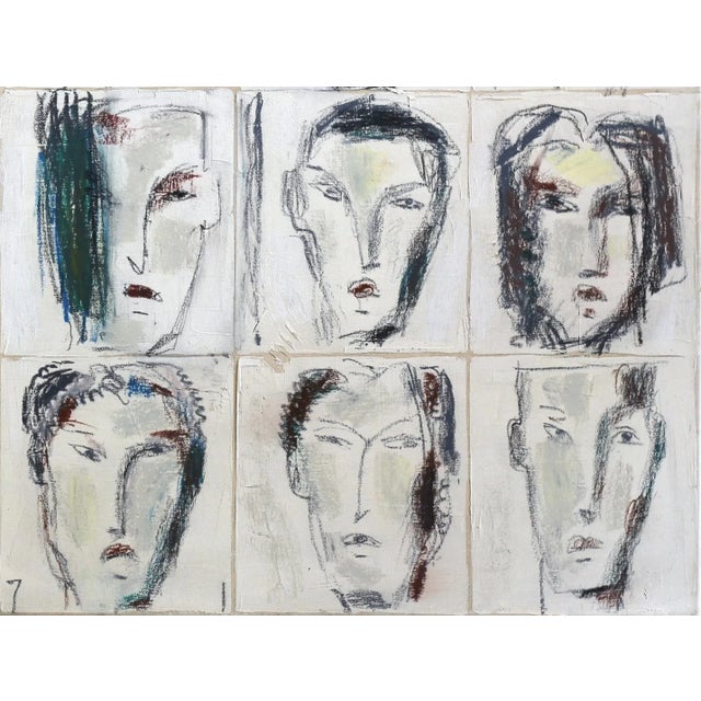 2010s Faces 25 (Kopfbild 25) - Original Oil Painting on Canvas Abstract Figurative Artwork by Bernhard Zimmer For Sale - Image 5 of 5