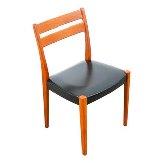 1960s Mid Century Danish Modern Dining Chair Solid Teak Wood Svegards Black Denmark Vg For Sale
