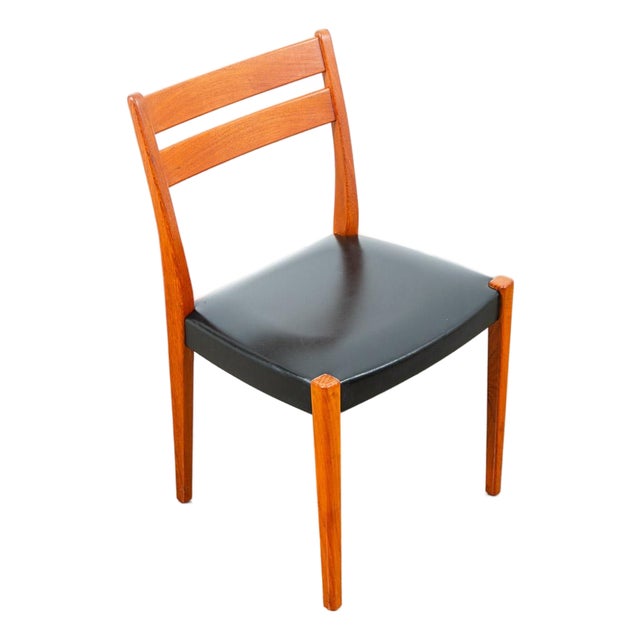 1960s Mid Century Danish Modern Dining Chair Solid Teak Wood Svegards Black Denmark Vg For Sale