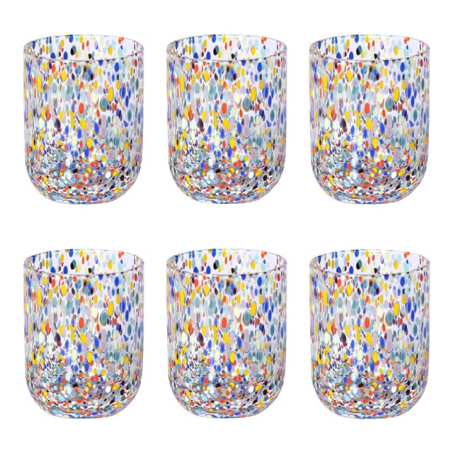 Spritz Confetti Cocktail Glass Tumblers, Set of 6 For Sale