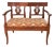 19th Century French Walnut Settee With Carved Lyre Splats For Sale