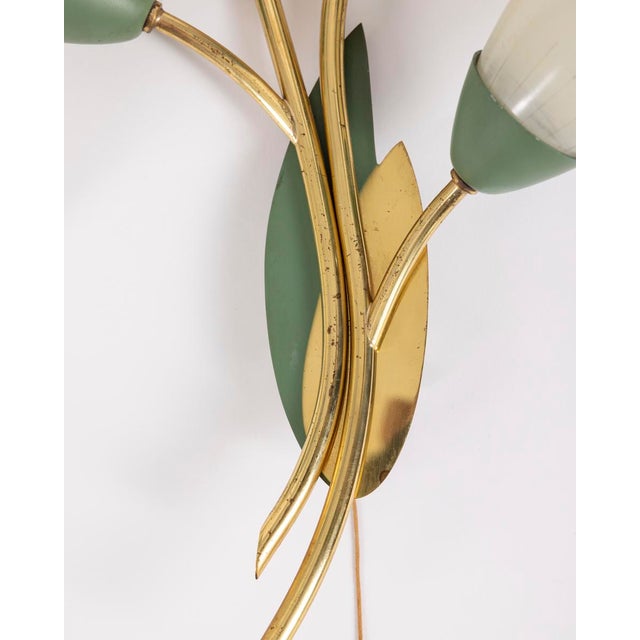 Vintage Italian Floral Style Wall Lamps, 1950s, Set of 3 For Sale - Image 13 of 15