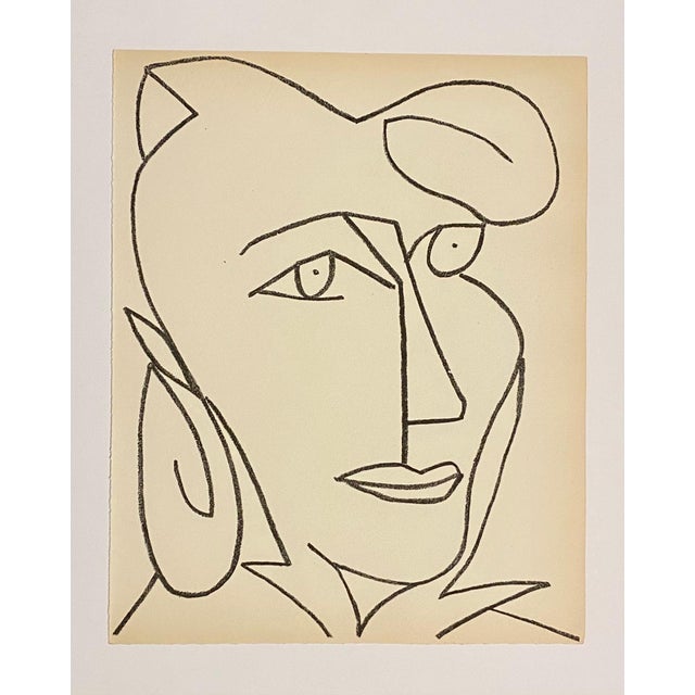 Modern Françoise Gilot, Portrait Woman Original French Mourlot Modernist Lithograph 1951 Francoise Gilot, 1951 For Sale - Image 3 of 4
