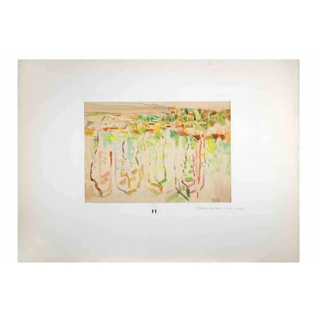 Landscape is a Watercolor Drawing realized by Reynold Arnould (Le Havre 1919 - Parigi 1980). Good condition included a...